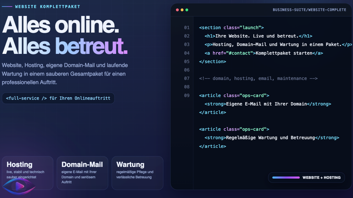 Vorschau Website Komplettpaket